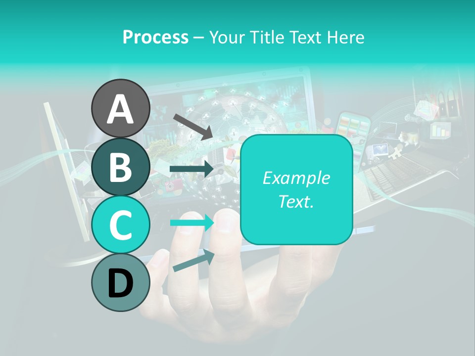 A Person Holding A Laptop With A Bunch Of Icons Coming Out Of It PowerPoint Template