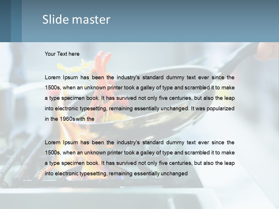 A Person Cooking Food On A Stove With A Frying Pan PowerPoint Template