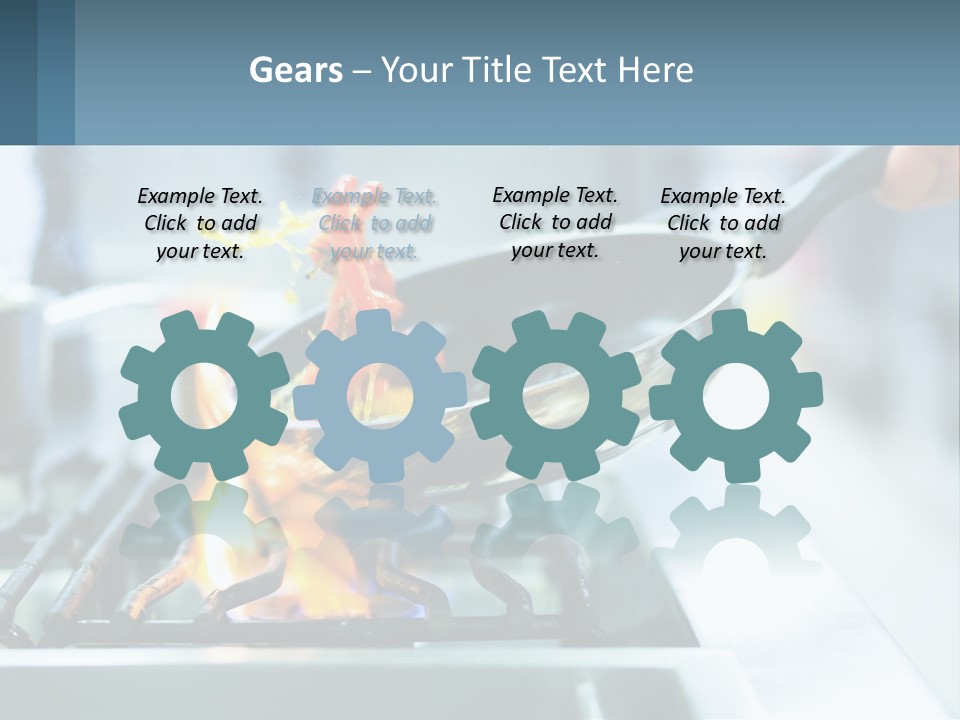 A Person Cooking Food On A Stove With A Frying Pan PowerPoint Template