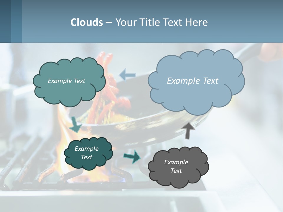 A Person Cooking Food On A Stove With A Frying Pan PowerPoint Template