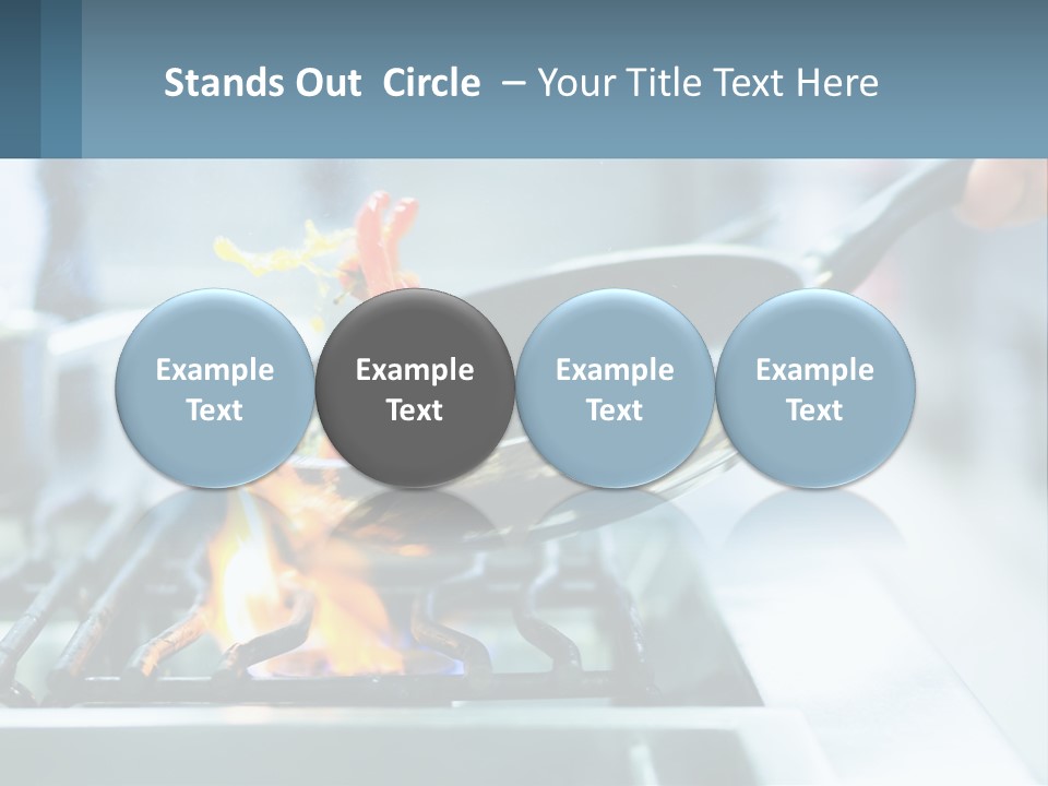 A Person Cooking Food On A Stove With A Frying Pan PowerPoint Template