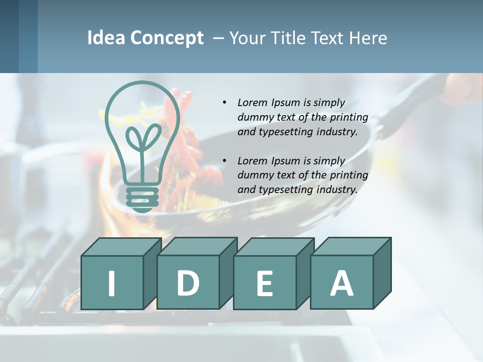 A Person Cooking Food On A Stove With A Frying Pan PowerPoint Template