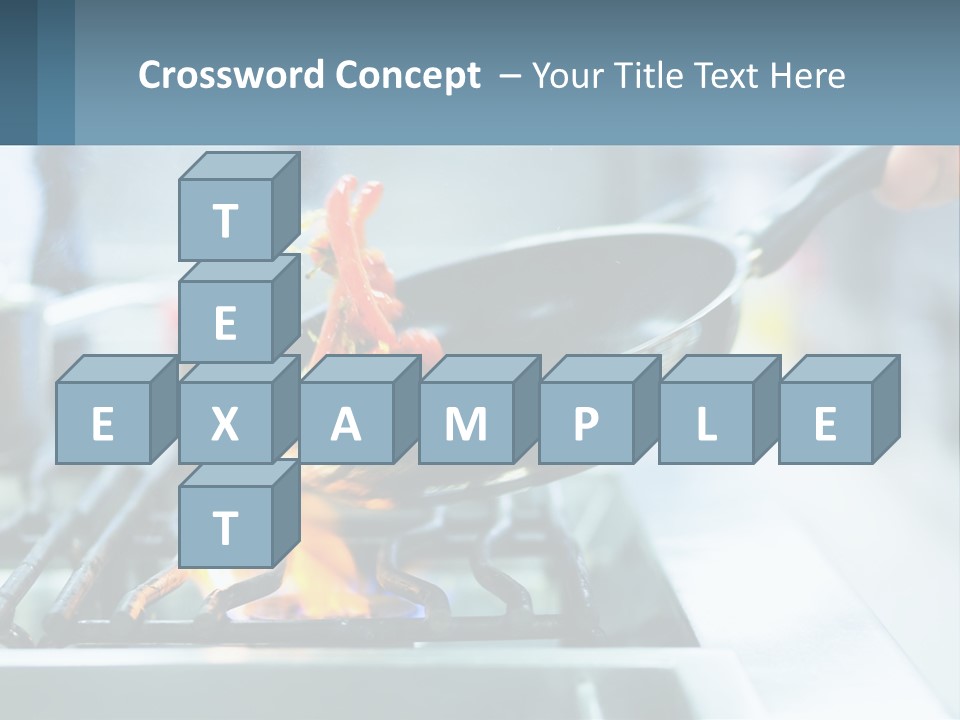 A Person Cooking Food On A Stove With A Frying Pan PowerPoint Template