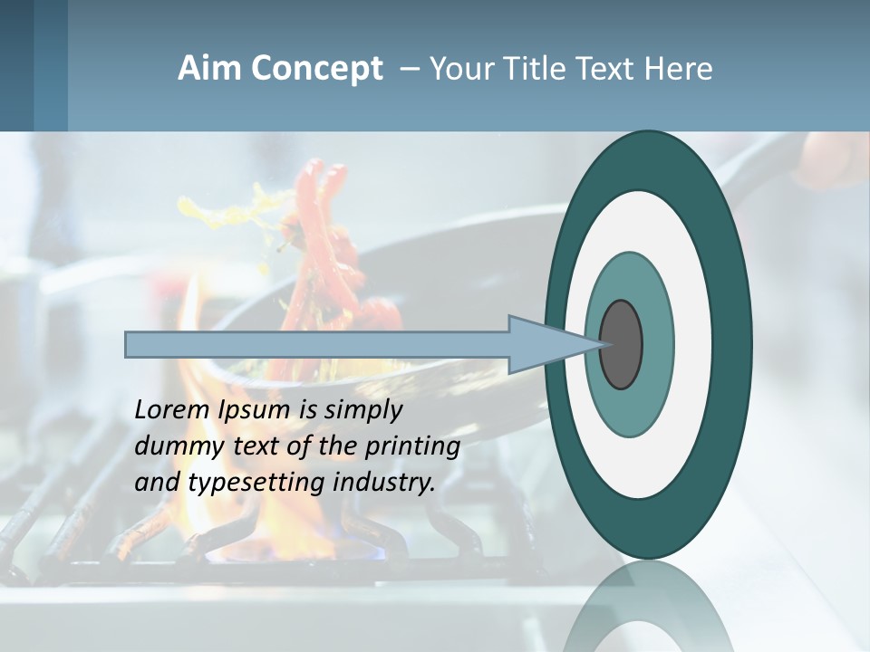 A Person Cooking Food On A Stove With A Frying Pan PowerPoint Template