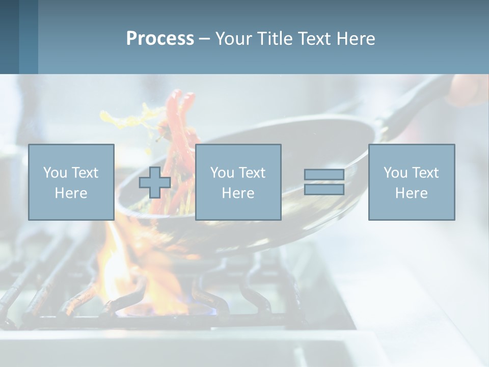 A Person Cooking Food On A Stove With A Frying Pan PowerPoint Template