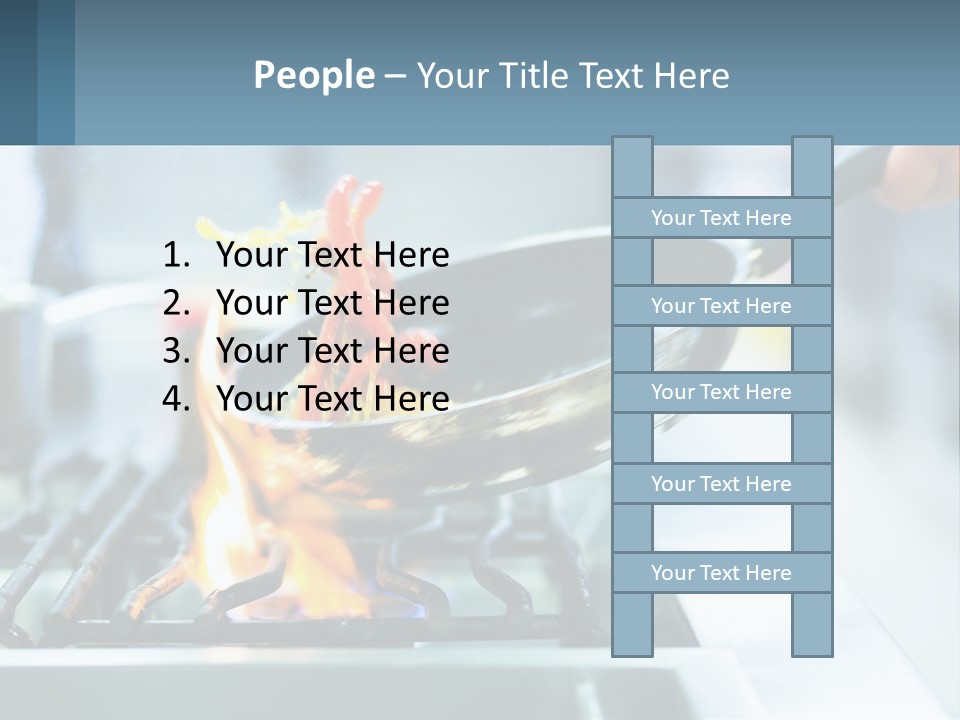 A Person Cooking Food On A Stove With A Frying Pan PowerPoint Template