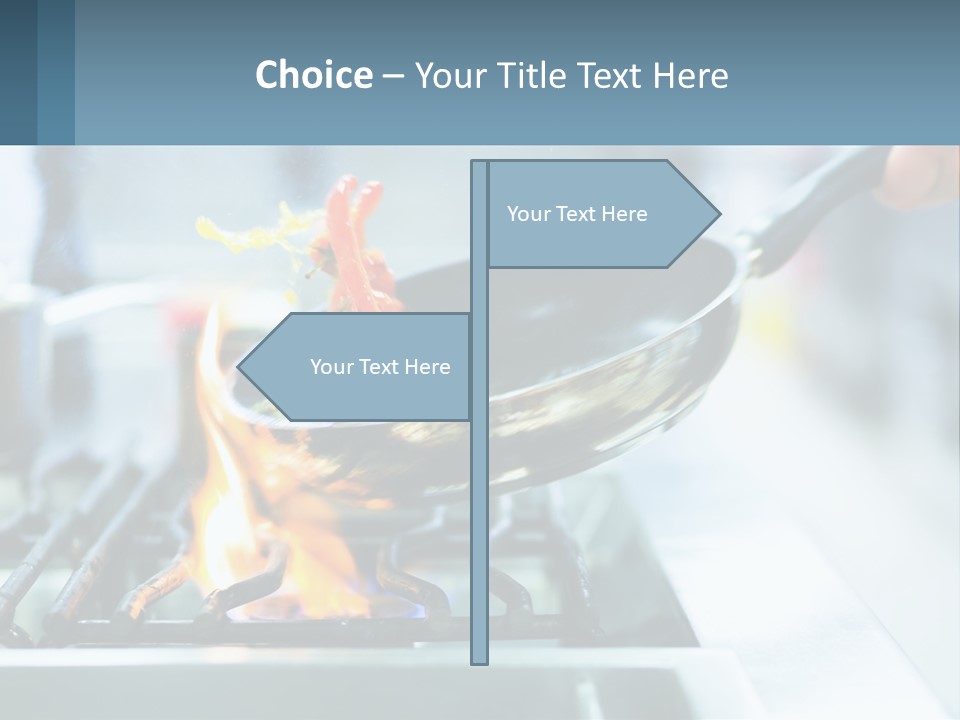 A Person Cooking Food On A Stove With A Frying Pan PowerPoint Template