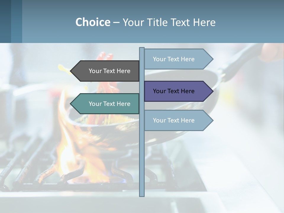 A Person Cooking Food On A Stove With A Frying Pan PowerPoint Template
