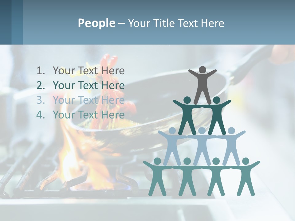 A Person Cooking Food On A Stove With A Frying Pan PowerPoint Template