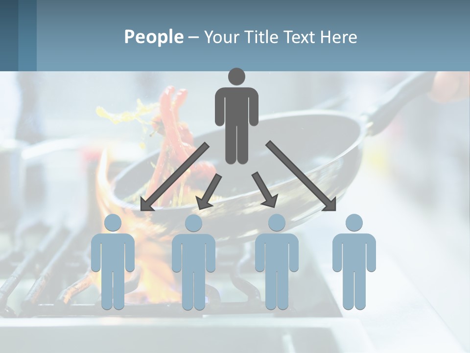 A Person Cooking Food On A Stove With A Frying Pan PowerPoint Template