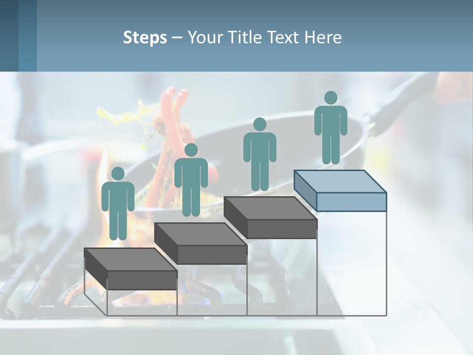 A Person Cooking Food On A Stove With A Frying Pan PowerPoint Template