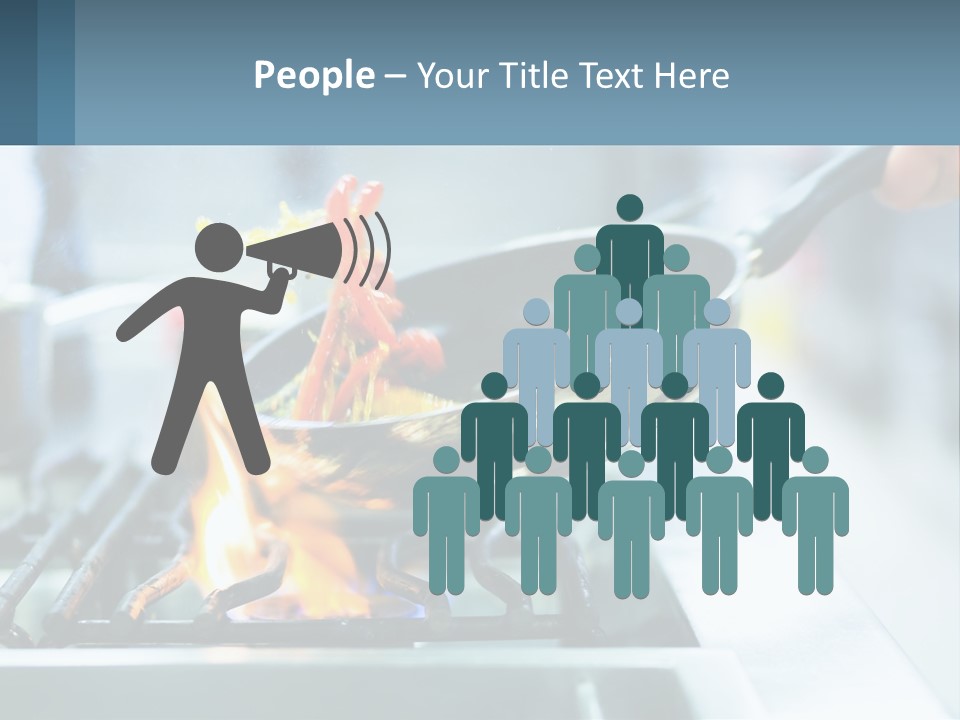 A Person Cooking Food On A Stove With A Frying Pan PowerPoint Template