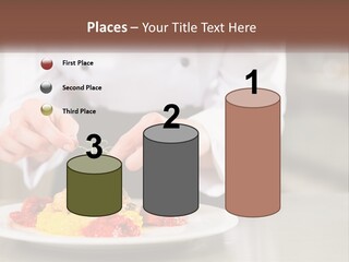 A Person In A Chef's Uniform Preparing Food On A Plate PowerPoint Template