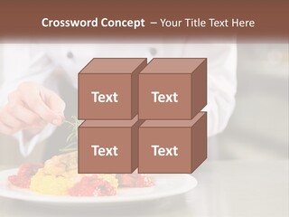 A Person In A Chef's Uniform Preparing Food On A Plate PowerPoint Template
