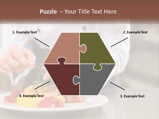 A Person In A Chef's Uniform Preparing Food On A Plate PowerPoint Template