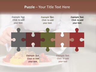 A Person In A Chef's Uniform Preparing Food On A Plate PowerPoint Template