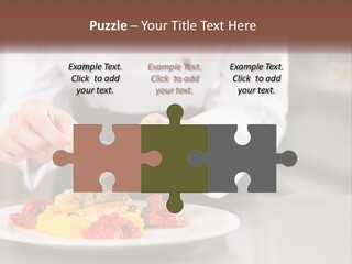 A Person In A Chef's Uniform Preparing Food On A Plate PowerPoint Template