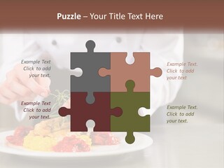 A Person In A Chef's Uniform Preparing Food On A Plate PowerPoint Template