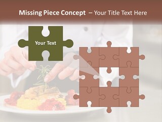 A Person In A Chef's Uniform Preparing Food On A Plate PowerPoint Template