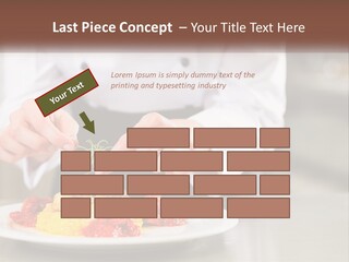 A Person In A Chef's Uniform Preparing Food On A Plate PowerPoint Template