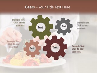 A Person In A Chef's Uniform Preparing Food On A Plate PowerPoint Template