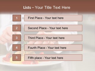 A Person In A Chef's Uniform Preparing Food On A Plate PowerPoint Template