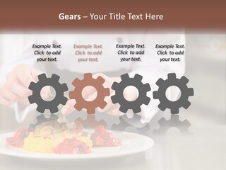 A Person In A Chef's Uniform Preparing Food On A Plate PowerPoint Template