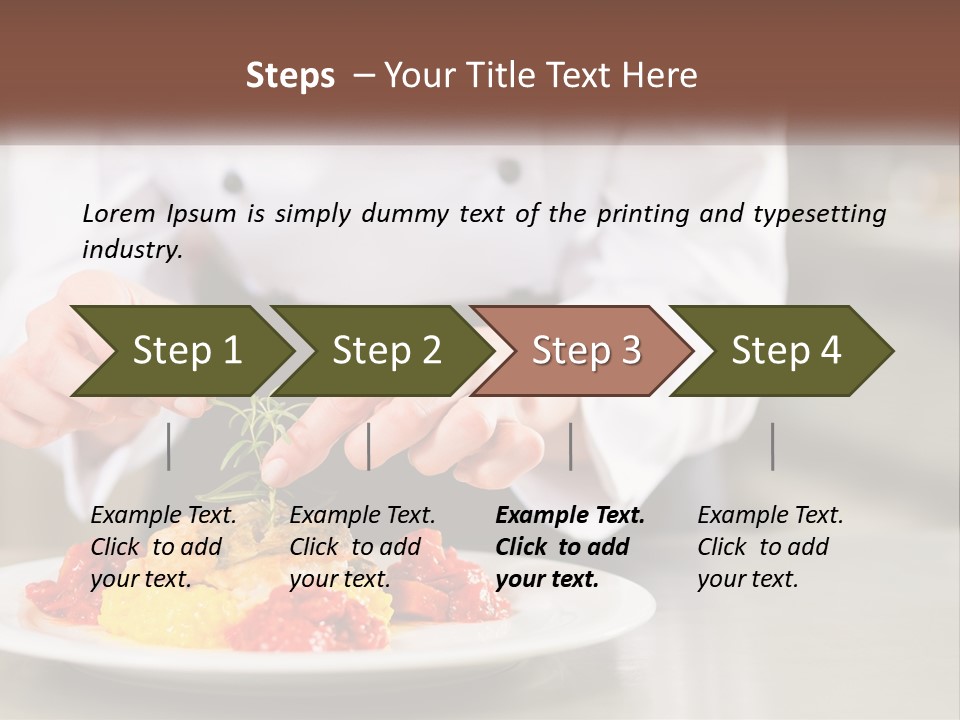 A Person In A Chef's Uniform Preparing Food On A Plate PowerPoint Template