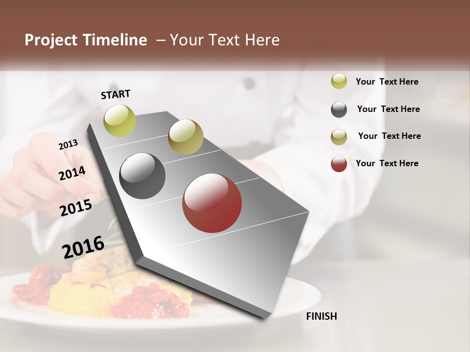 A Person In A Chef's Uniform Preparing Food On A Plate PowerPoint Template