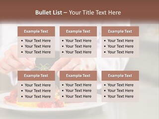 A Person In A Chef's Uniform Preparing Food On A Plate PowerPoint Template
