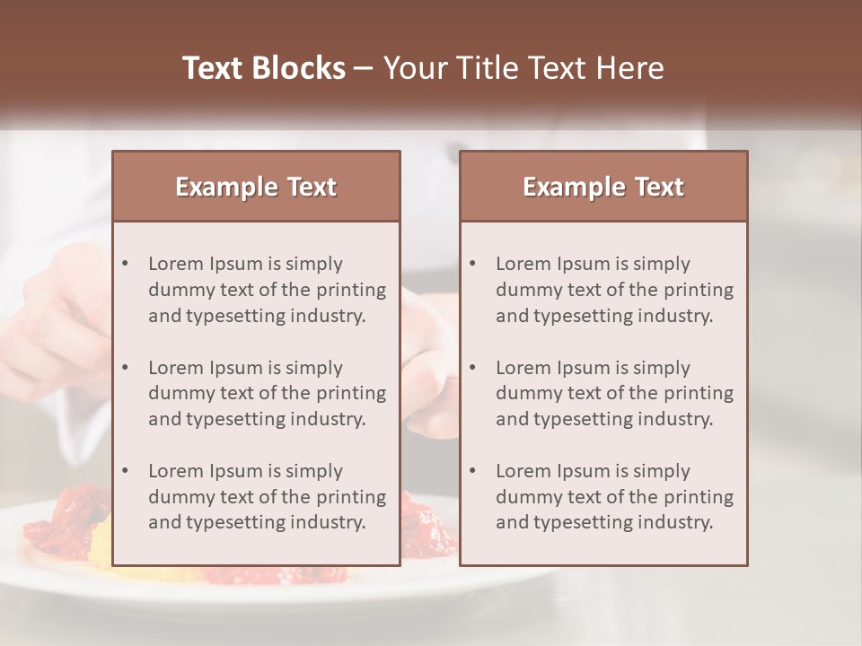 A Person In A Chef's Uniform Preparing Food On A Plate PowerPoint Template