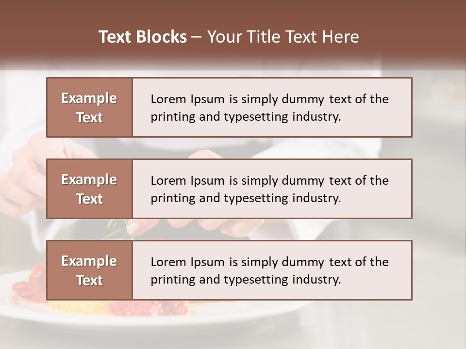 A Person In A Chef's Uniform Preparing Food On A Plate PowerPoint Template