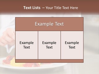 A Person In A Chef's Uniform Preparing Food On A Plate PowerPoint Template