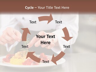 A Person In A Chef's Uniform Preparing Food On A Plate PowerPoint Template