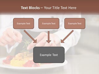 A Person In A Chef's Uniform Preparing Food On A Plate PowerPoint Template