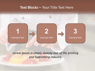 A Person In A Chef's Uniform Preparing Food On A Plate PowerPoint Template