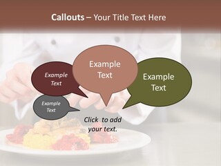 A Person In A Chef's Uniform Preparing Food On A Plate PowerPoint Template
