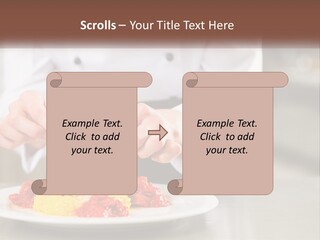 A Person In A Chef's Uniform Preparing Food On A Plate PowerPoint Template