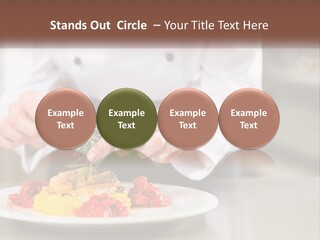 A Person In A Chef's Uniform Preparing Food On A Plate PowerPoint Template
