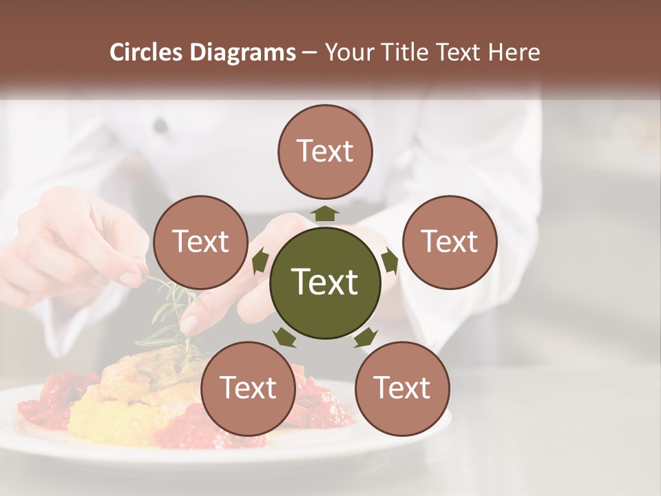 A Person In A Chef's Uniform Preparing Food On A Plate PowerPoint Template