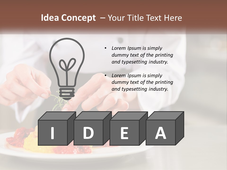 A Person In A Chef's Uniform Preparing Food On A Plate PowerPoint Template