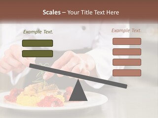 A Person In A Chef's Uniform Preparing Food On A Plate PowerPoint Template