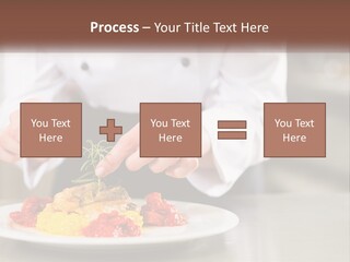 A Person In A Chef's Uniform Preparing Food On A Plate PowerPoint Template
