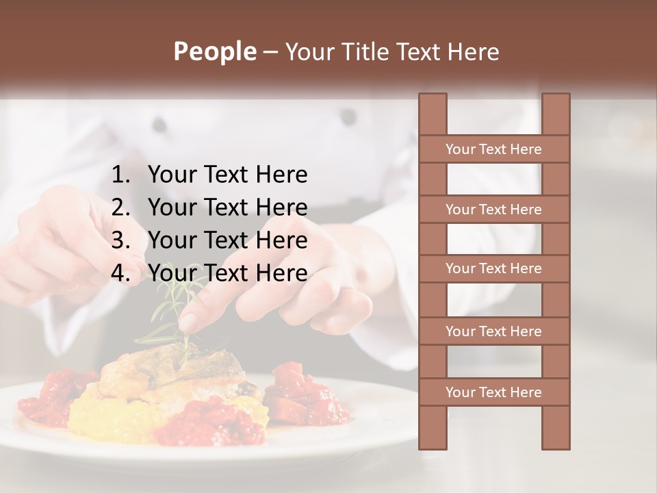 A Person In A Chef's Uniform Preparing Food On A Plate PowerPoint Template