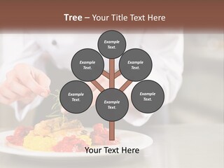 A Person In A Chef's Uniform Preparing Food On A Plate PowerPoint Template