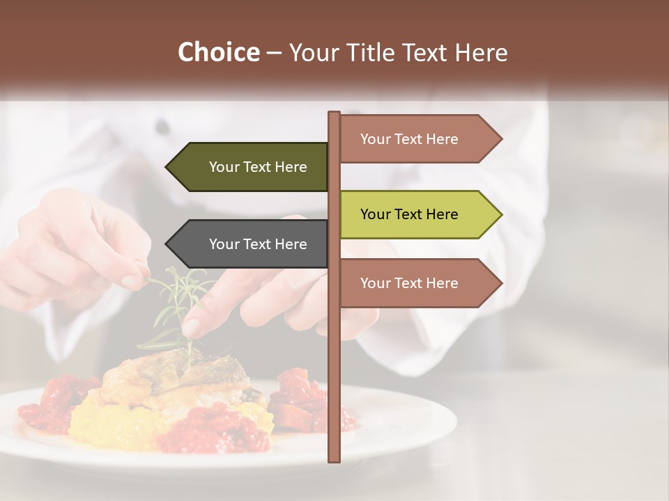 A Person In A Chef's Uniform Preparing Food On A Plate PowerPoint Template