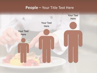 A Person In A Chef's Uniform Preparing Food On A Plate PowerPoint Template