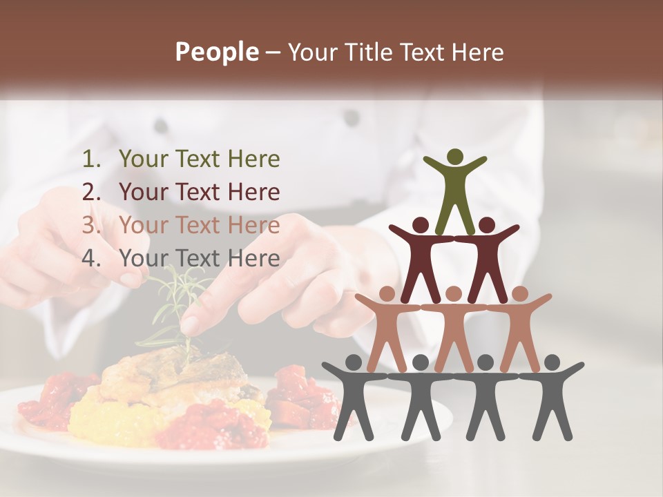 A Person In A Chef's Uniform Preparing Food On A Plate PowerPoint Template