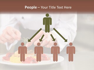 A Person In A Chef's Uniform Preparing Food On A Plate PowerPoint Template
