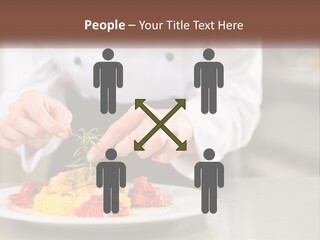 A Person In A Chef's Uniform Preparing Food On A Plate PowerPoint Template